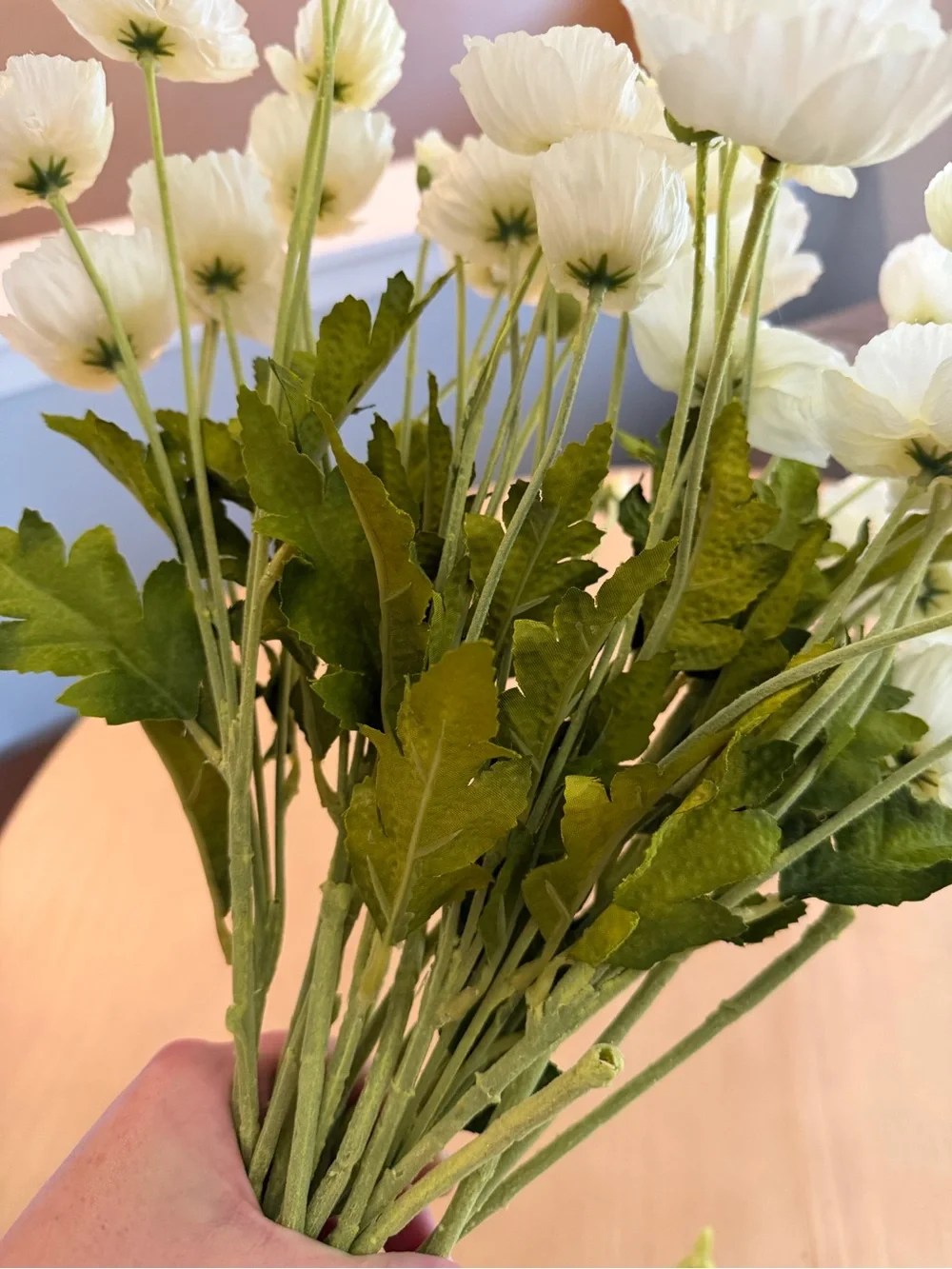 White Faux Poppy Bouquet (12 stems)